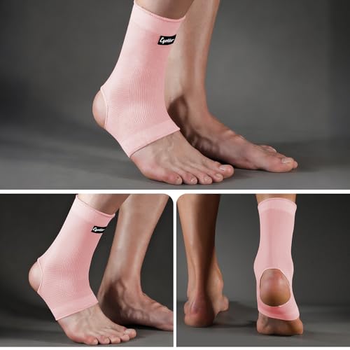 Image of eYotto Ankle Compression Sleeve, Ankle Brace Socks for Men & Women (1 Pair) | Non-slip, Lightweight,Breathable, Plantar Fasciitis, Sprain Relief, Breathable Foot , Ankle Compression Support for Swelling