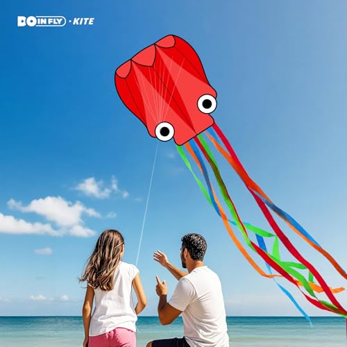Doinfly 3 Piece Set Butterfly Delta Octopus Kites for Kids and Adults,Easy to Fly for Outdoor Adults Children Line Kite for Kids Toy (Delta Blue Butterfly red Octopus, 3)