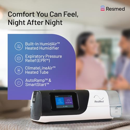 Image of Resmed AirSense 11 Tripack AutoSet CPAP Machine with built-in Heated Humidifier, ClimateLineAir Heated Tube, Improved Comfort, Advanced Sleep Data Tracking, 2 Years Warranty, Portable Auto CPAP Machine for Sleep Apnea