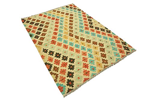 Tapis afghan Maimana tissé main multicolore 150x210 cm - 4