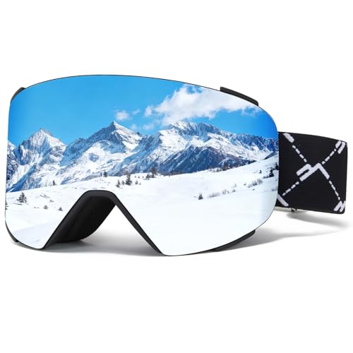 MXJ Gear Ski Goggles OTG Men Adult Youth,YH693C Magnetic
