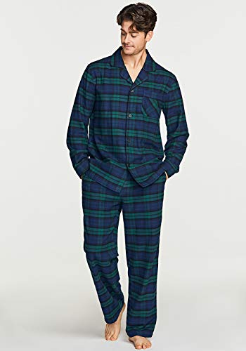 CQR Men's 100% Cotton Plaid Flannel Pajama Pants, Brushed Soft Lounge & Sleep PJ Bottoms with Pockets3