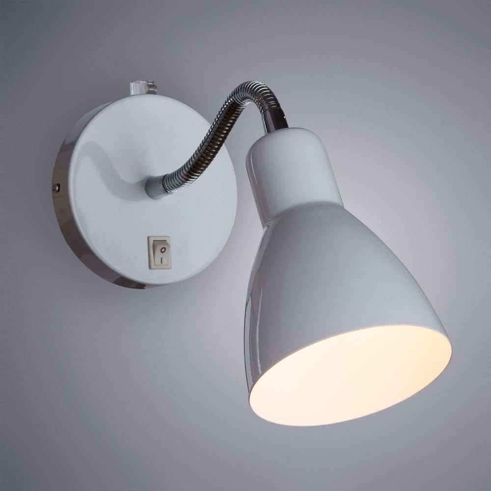 Lampada da parete per interni – Lampada da lettura LED con corpo bianco e cavo – Lampada da parete per casa e ufficio