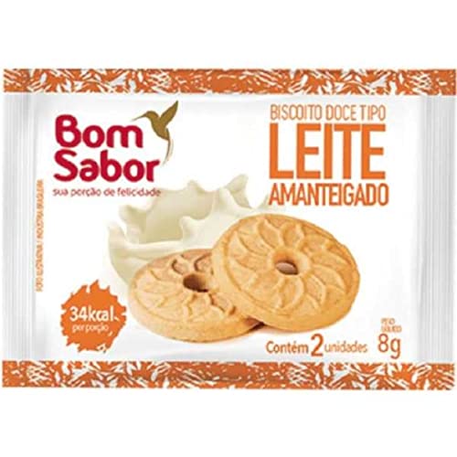 Biscoito Leite Amanteigado Sachê 8g CX 180 UN Bom Sabor