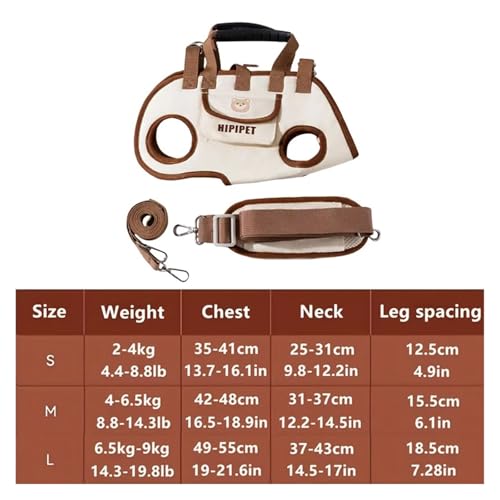 Sac de transport pour petits chiens et chats marron avec sangle confortable