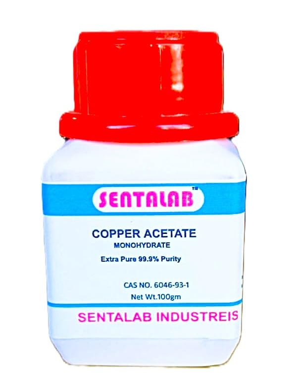 Sentalab Copper Acetate Monohydrate, Extra Pure 99.9% Purity, Laboratory Grade Chemical, 100g, CAS 6046-93-1-picture-12