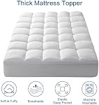 Mattress Topper Queen Pillow Top 900GSM Extra Thick 5D+7D Ultra Soft & Breathable Mattress Pad Cover for Back Pain with 8-21 Inch Deep Pocket Overfilled Down Alternative Filling(White,Queen)