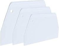 Luckycivia 3-Piece Trapezoidal Plastic Dough Scrapers - Non-Stick Bowl Scraper Set for Pizza Dough, Pastry, Cake Batter (White)