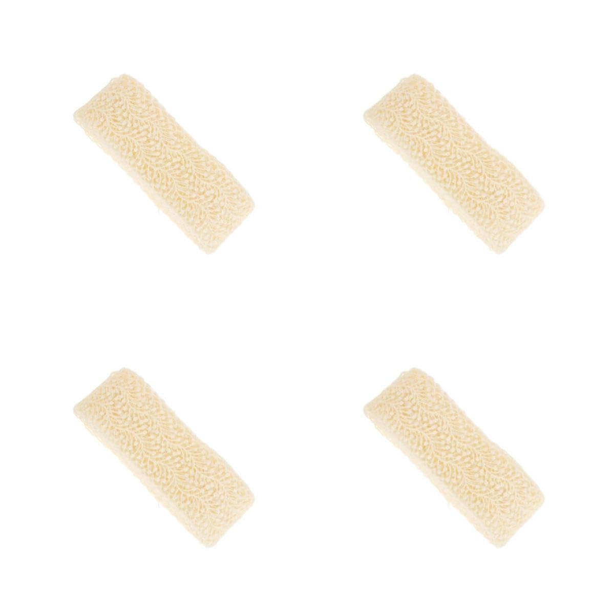 Sewroro 4 Stück Milchseide Besticktes Spitzenborte Haarband mit Einzigartigem Design und Bequemer Passform für Selbstgemacht Haarschmuck und Vielseitige Frisuren Beige