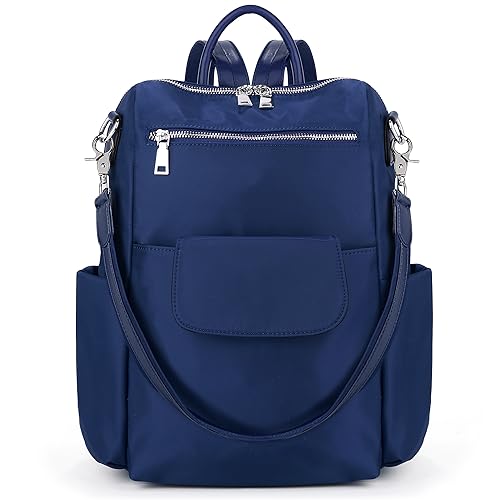 UTO Women Backpack Purse 3 ways Oxford Waterproof Cloth Nylon Ladies Rucksack Shoulder Bag A Blue