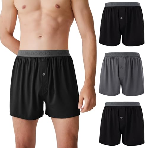 Image of BAMBOO COOL Mens Boxer Shorts Underwear Soft Comfortable Breathable Knit Boxers Short for Men (3 or 5 Pack)
