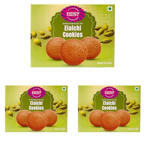 Image of Karachi Bakery Elaichi Flavour Cookies 400gm | Tea Time Snack | Delicous Snack | Vegetarian (Pack of 3)