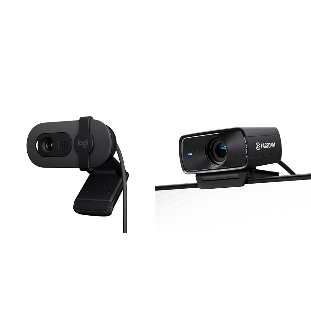 Logitech Brio 100 Webcam & Elgato Facecam MK.2 – Webcam Haut