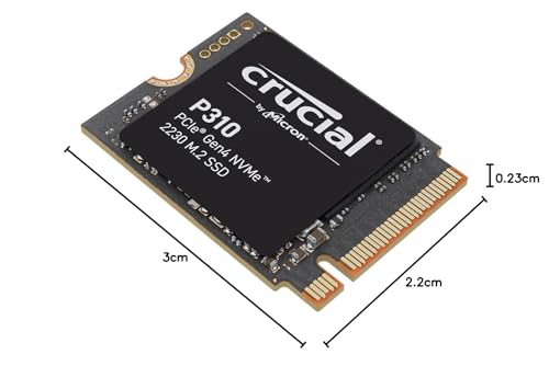 Image of Crucial New 2024 P310 1TB PCIe Gen4 2230 NVMe M.2 SSD - Up to 7,100 MB /s - Uplevel Your Console - Internal Solid State Drive (PC) - CT1000P310SSD2