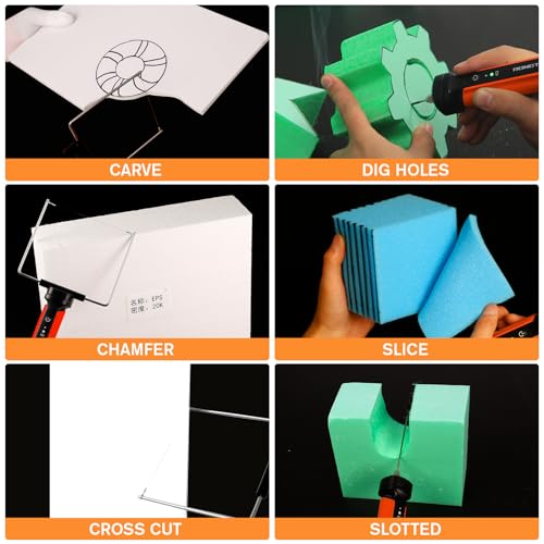 3 in 1 Hot Wire Foam Cutter Kit, Orange Foam Cutter Electric Foam Cutting Tool, Heated Foam Carving Knife Kit