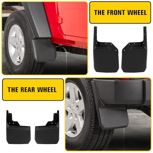 Image of Front Rear Mud Flaps Splash Guards for Jeep Wrangler JK JKU 2007-2018