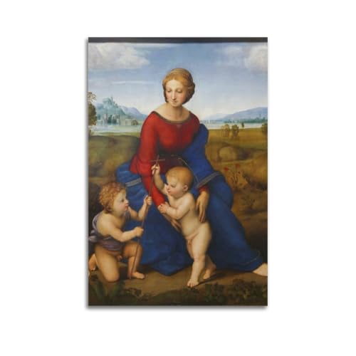 Toile Raphaël Sanzio Madonna Del Prato tableau décoration classique suspension murale