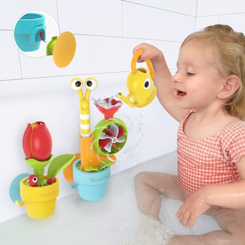 Yookidoo Jouet de bain pour bébé de 1 à 3 ans avec escargot pop-up et fleur avec arrosoir à fixer à n'importe quelle baignoire, idéal pour garçons, filles et enfants – vue 2