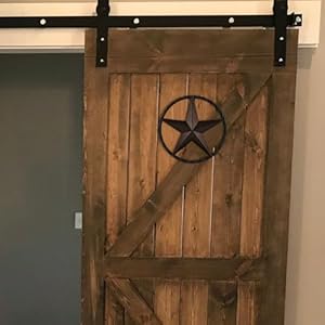 Rustic western style decor star metal rope circle 8 in dark brown wall fence gate door hanging decoration 2 pcs a set  urban country home decor