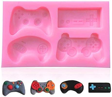 Lesgos Video Game Controller Mold, 3D Silicone Molds With 4 Different Gamepad Patterns For Candy, Chocolate, Cake Decoration, Resin, Clay, Soap And Ice