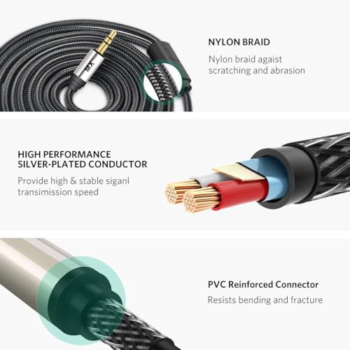 Image of MX 3.5 mm 1 /8 TRS to Dual 6.35 mm 1 /4 TS Mono Breakout Cable Y Spitter Stereo Cord Adapter Compatible with iPhone,iPod,Laptop,CD Players,Power Amplifier,Mixer, Home Stereo Systems 0.5 meters