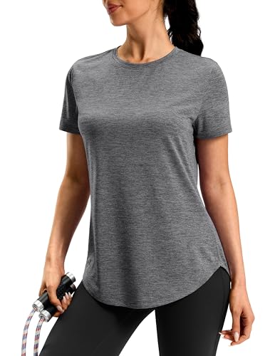 Workout Shirts Women Quick Dry Short Sleeve Athletic Gym Hiking