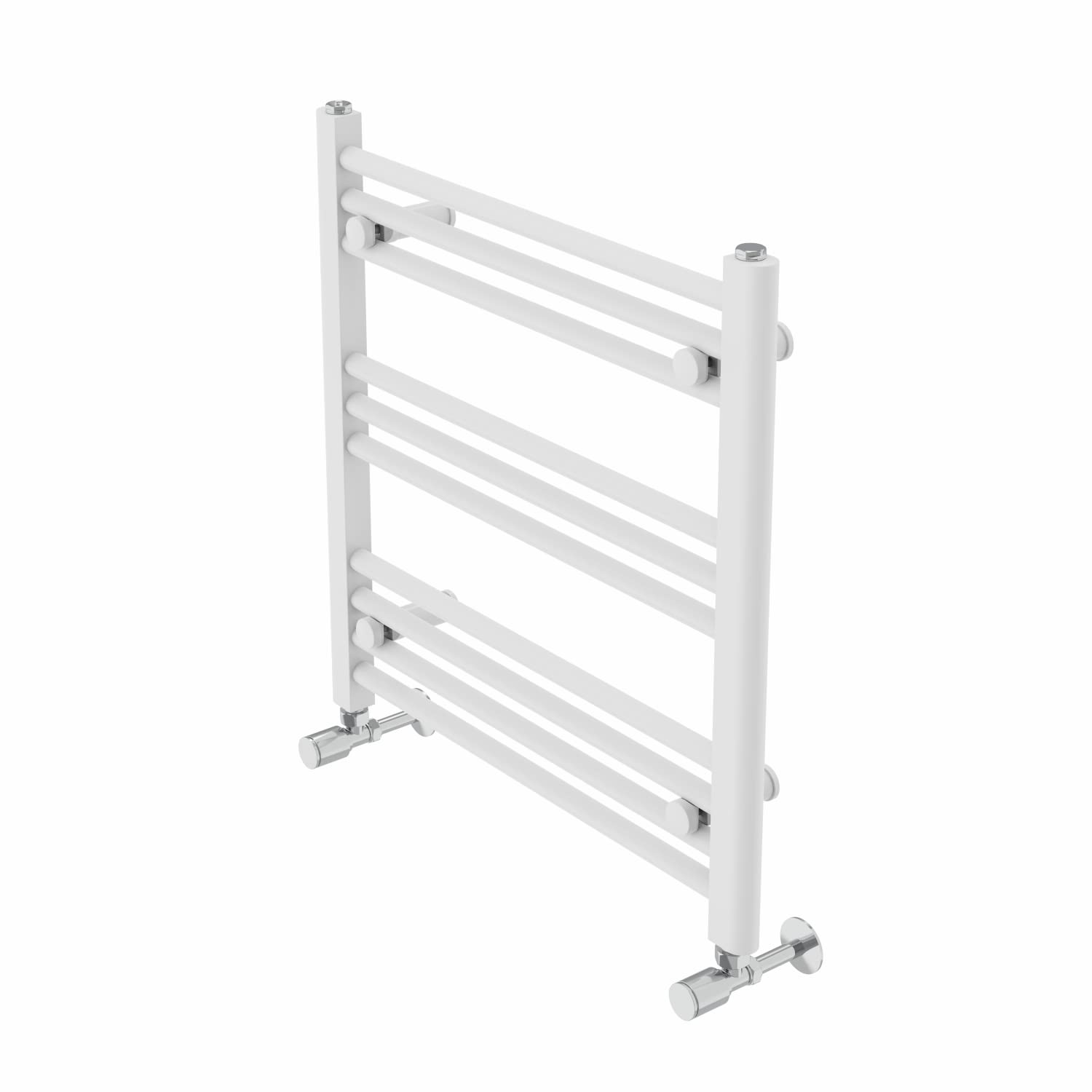 Warmehaus Contemporary Straight Bathroom Ladder Radiator Heated Towel Rail 600 x 600mm Towel Warmer Central Heating White