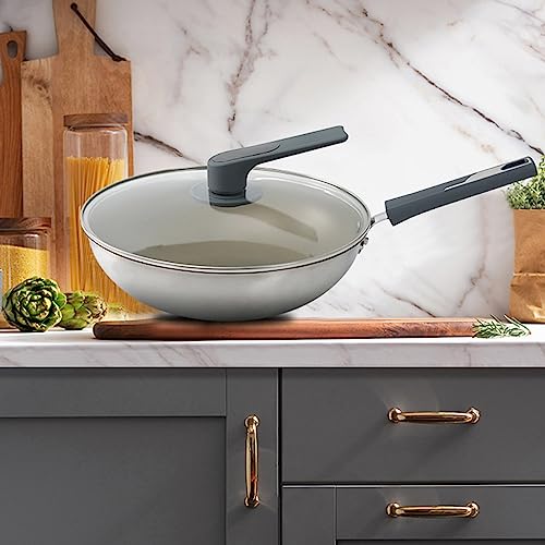 Wok de Cerámica Antiadherente con Mango de Acero Inoxidable miniatura 3