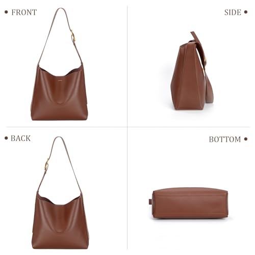 Bolso Tote de Mujer en Cuero Vegano Marrón ICOLRAE miniatura 3