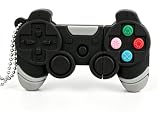 16GB Game Controller USB Flash Drive, Silver Chain, Data Storage.
