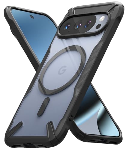 Image of Ringke Fusion-X Compatible with iPhone Series Case Back Cover Transparent Hard Back Soft Flexible TPU Bumper Scratch Resistant Shockproof Protection (Magnetic Black, Pixel 10 /10 Pro)