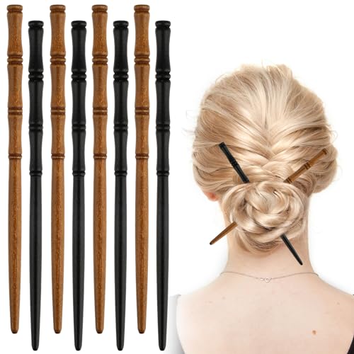 Amabro Lot de 8 baguettes à cheveux en bois rétro pour chignons en forme de bambou - Épingles à cheveux chinoises vintage faites à la main - Accessoires de cheveux pour femme Amabro Lot de 8 baguettes à cheveux en bois rétro pour chignons en forme de bambou - Épingles à cheveux chinoises vintage faites à la main - Accessoires de cheveux pour femme