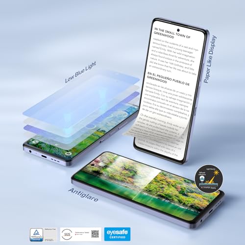 TCL 50 Pro NXTPAPER 5G Unlocked Android Smartphone, 6.8" Full HD+ 120Hz NXTPAPER Display, 512GB Storage, 8GB RAM, 108MP Triple Camera, 5010mAh Battery,Moon gray, with Acc Pack