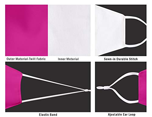 Unisex Protective Durable Reusable Breathable Expandable Comfortable Cotton Fashion Face Cloth Mask Covering With Adjustable Ear Loop Rose Red 1Pack #TOP3