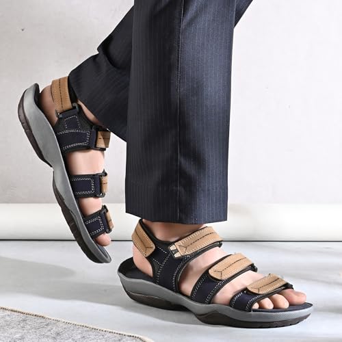 Image of Centrino Sandals for Men | Stylish Men's Casual Sandal for Office & Travel | Comfortable Sandals with Grip Insole & Quality (8141)