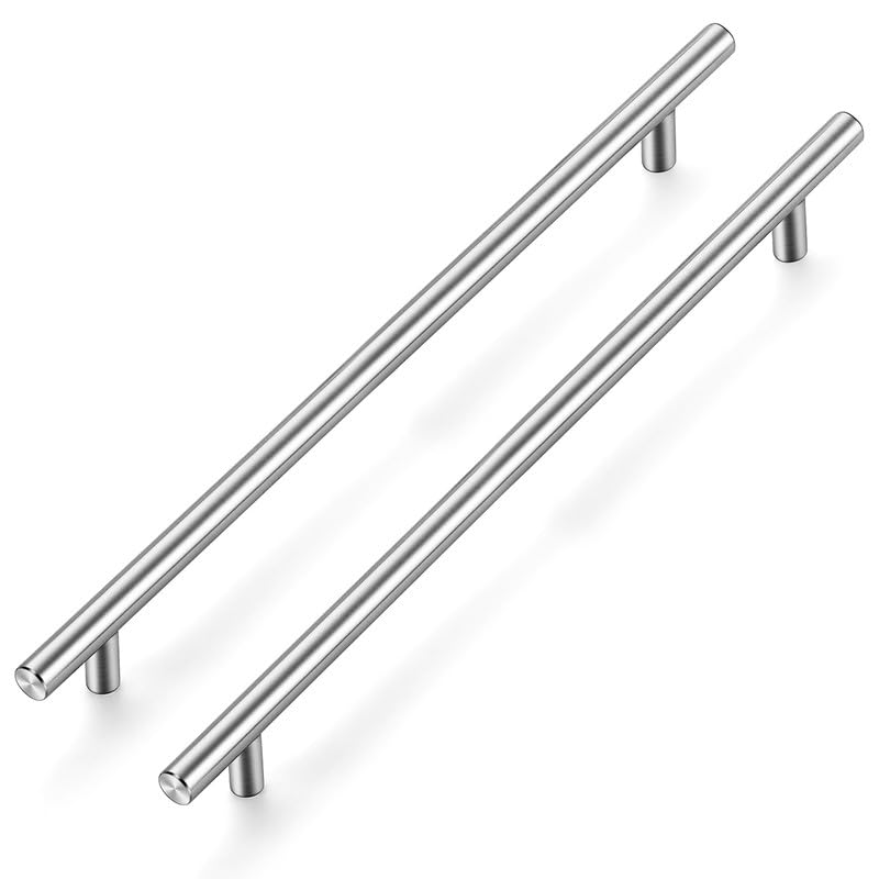 Ravinte Pack of 5 Silver Furniture Handles, T Bar Handles for Kitchen Cabinets 256 mm, Hole Centre, Cabinet Handles