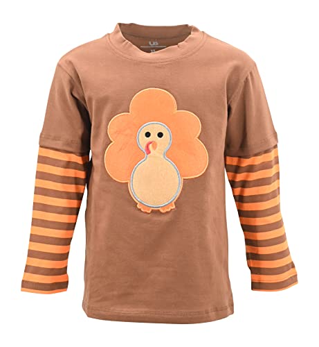 Image of Unique Baby Boys Shirts for Kids and Toddlers Striped Layered Long Sleeve with Embroidery