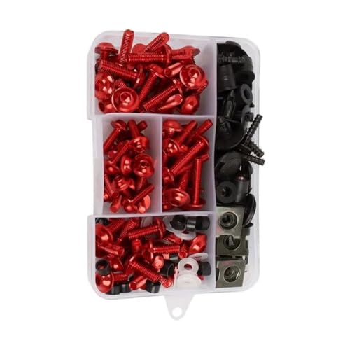 �I�[�g�o�C�p�{���g Compatible With MV Agusta For F4 750 ORO 2000 For 1000S EV03 2003 �I�[�g�o�C�A�N�Z�T���[�{���g�ƃi�b�g�̋l�ߍ��킹�L�b�g(Red)