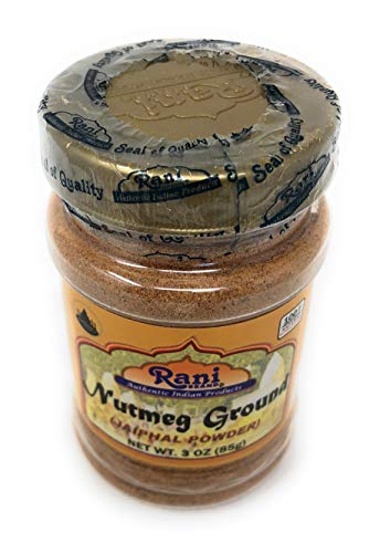 Rani Nutmeg (Jaiphul) Ground Powder Spice 3Oz (85G) Pet Jar ~ All Natural | Vegan | Gluten Friendly | Non-Gmo | Indian Origin #TOP3