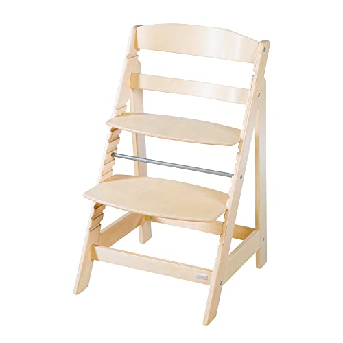 roba Born Up Chaise Haute de Croissance 2 en 1 avec Transat Bébé Inclinable Matelassé Bois Naturel / Effet Cuir Imperméable - vue 7