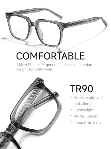 Image of Oversized Square Blue Light Glasses for Woman Men fashion Reduce Eyestrain Protection for TV /Computer /Gaming