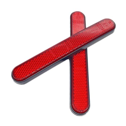 JevLoN Car Reflective Sticker Door Safety Warning Mark Reflector Tape Strips Auto Motorcycle Bike Reflector Stickers Accessories (Size : Red 1 Pair)