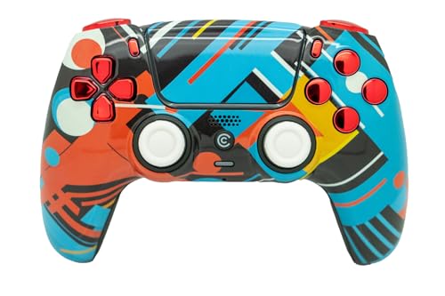 Image of Custom Controllerzz Custom Wireless Controller Compatible with PS5 - Multiple Designs Available (Abstract Fusion & Red Chrome)