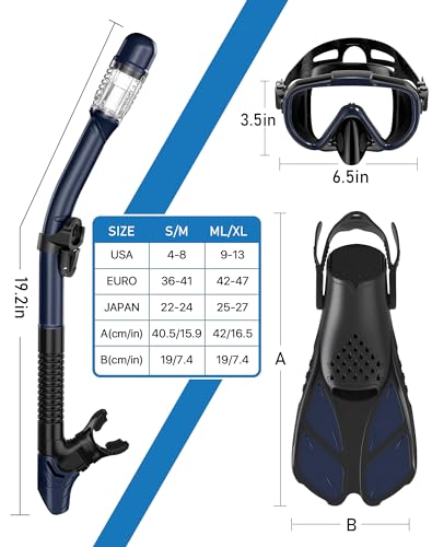 Ubekezele Snorkeling Gear for Adults 4in1 Set con Máscara y Snorkel miniatura 6