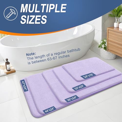 Image of OLANLY Thick Memory Foam Bath Mat Rug 30x20, Extra Soft Absorbent Bathroom Rug, Quick Dry Bath Mats, Non-Slip, Machine Washable Carpet for Bathroom, Tub and Shower, Home Decor Accessories, Lavender