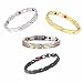 Produktbild CONSUNDYTT 4 Stück Silber Titan Magnetfeldtherapie Armband - Elegantes Magnetfeldtherapie Fit Plus Armband für Frauen, Fördert Fettabbau Gesunde Gewichtsabnahme