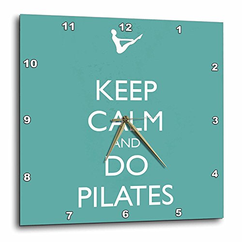 3dRose DPP_159560_3 Keep Calm and Do Yoga Workout Pilates Instructor Wall Clock, 15 by 15-Inch