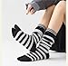 IXYDEFHC Women's Striped Crew Tabi Socks Double Cuff Fashion 4 Pairs Wicking Cotton for Teen Girls Supplies (4 Pack)