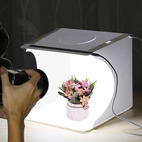 Mini Photo Studio Box, Photo Lighting Studio, Portable Shooting Light Tent Box Kit Including 20PCS LED Light+ 6 Colors Backdrops (Black, White, Orange, Red, Green, Blue)