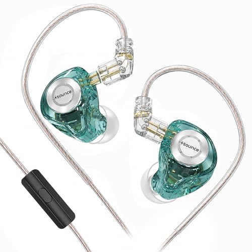 Image of Sounce EDX Pro IEM Earphone HiFi Stereo in-Ear Monitors with Dual Magnetic Circuit Dynamic Driver Premium Acoustic Build Detachable 0.75mm Cable Noise Isolating High Resolution Sound Signature (Cyan)